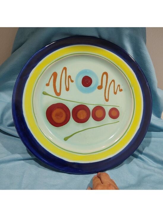 Other - Mid Century Art Pottery Charger Abstract Decorative Plate
